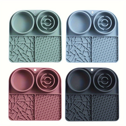 A Silicone Slow Feeder, a Multifunctional Slow Bowl for And Water, Portable Non-Slip Bowls for Cats And Dogs