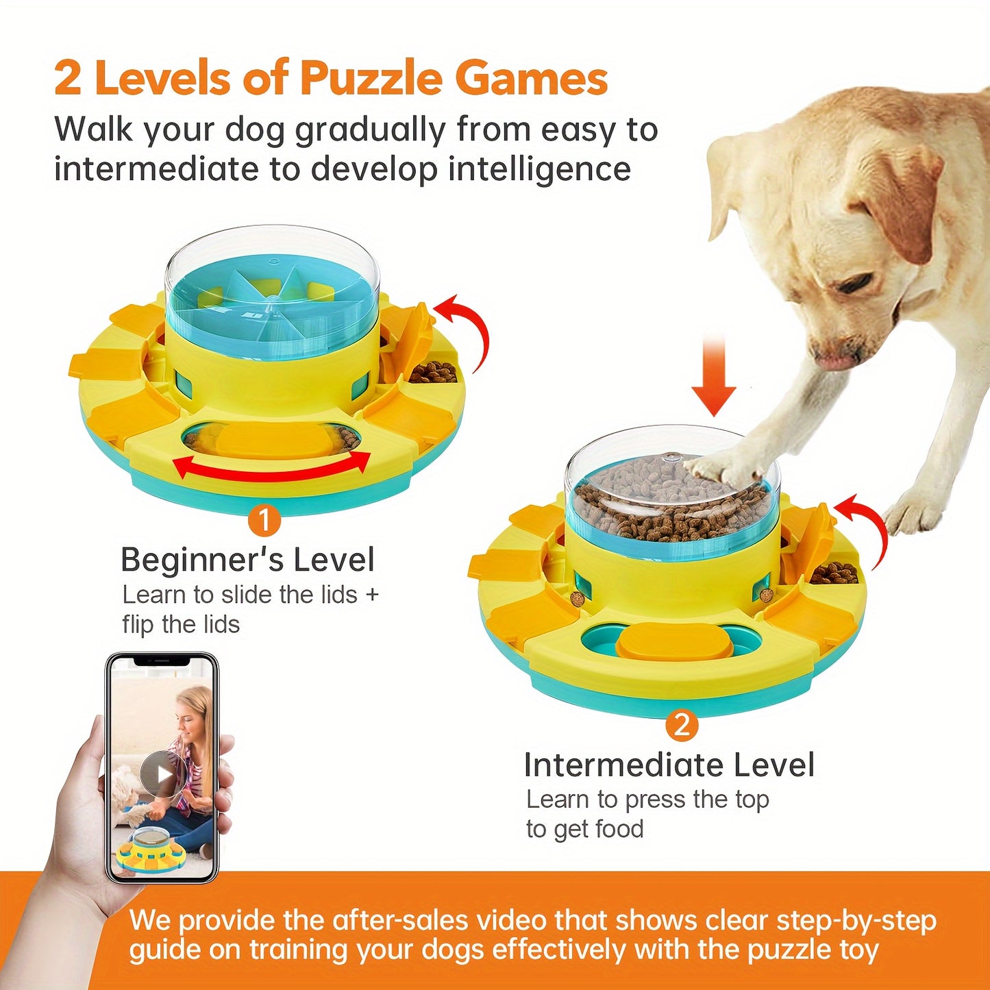 Dog Puzzle Toys Slow Feeder - Treat Dispenser for Large Dogs - Interactive Dog Toys Treat Dispenser - for IQ Training - Dog Treat Puzzle for and Medium Dogs - Improve Your Dog's Intelligence