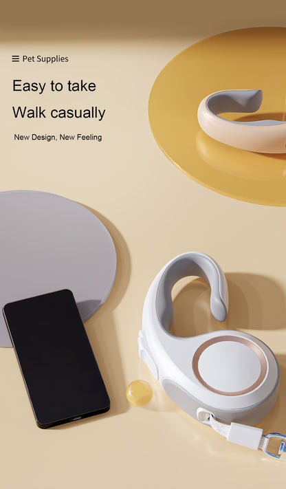 360° Tangle-Free Superior Appearance Retractable Dog Leash, One Key Lock/unlock Dog Chain, C-shaped Handle Ergonomic Design Dog Rope, 16ft pet dog leash