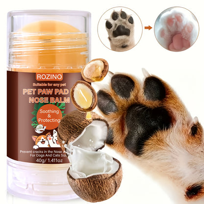 ROZINO Pet Nose and Paw Care Stick | Moisturizing, Deodorant, Clean, Smooth, Universally Suitable for Cats and Dogs, Contains Coconut Oil and Nuts, Relieves Dry, Cracked Paws, Protects from Heat