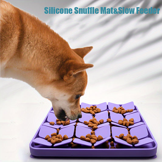 1pc Dog Snuffle Mat & Dog Slow Feeder, Sniff Mat for Dogs Slow Feeder Dog Bowls, Dog Sniff Mat Lick Mat for Smell Training Slow Eating