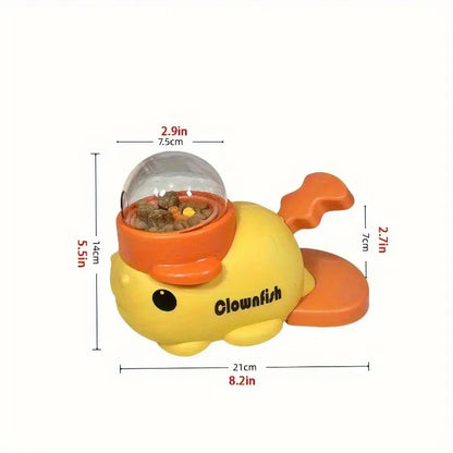 Fish-Shaped Interactive Dog Food Dispenser - Manual Non-Electric Snack Station, Clownfish Pet Feeder for Small to Medium Breeds, No Batteries Needed, Dog Toy