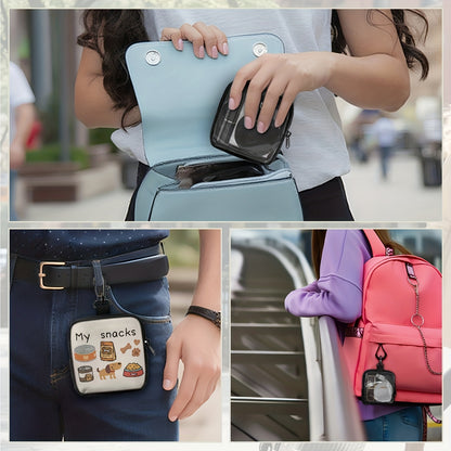 1pc Dog Print Snack Bag with Hook & Zipper - Pet Training Set for Puppy Training, Dog Food Storage, and Outdoor Walks, Durable Polyester, Cute Dog Design, Perfect for Dog Owners, Dog Treat Pouch, Dog Walking Essentials | Play